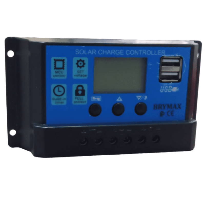 Régulateur de Charge Solaire PWM 30A – 12V / 24V avec Écran LCD & USB