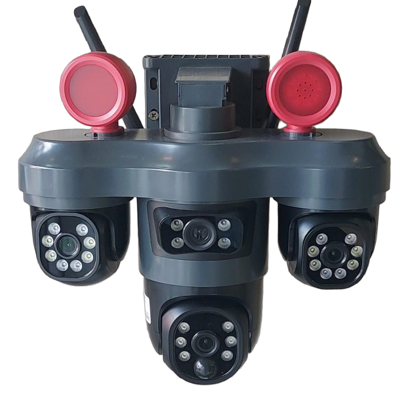 Caméra de Surveillance Solaire Intelligente 4G/WiFi à Triple Objectif